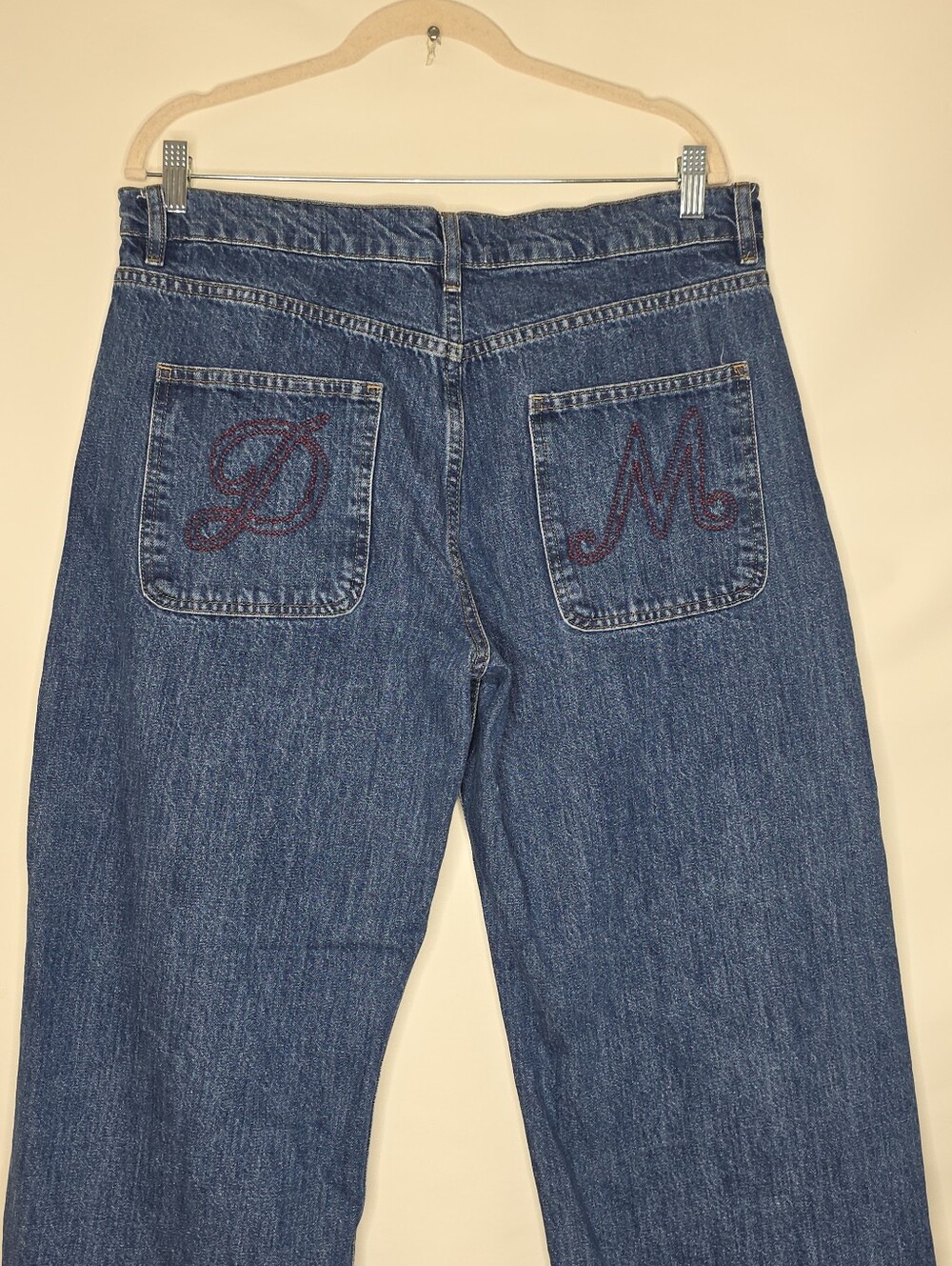 Damson Madder Sylvie Cuffed Jeans Organic Cotton Size 16 Monogrammed Pockets Y2K - Picture 6 of 16